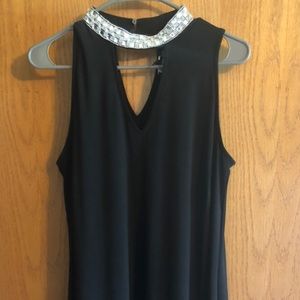 Black Dress with Rhinestone Neck
